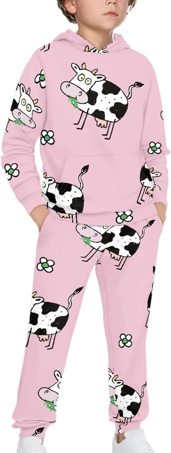 Girls' Active Sweatsuit - 2 Piece Casual Hoodie Sweatshirt and Jogger Sweatpants - Activewear Tracksuit for Girls