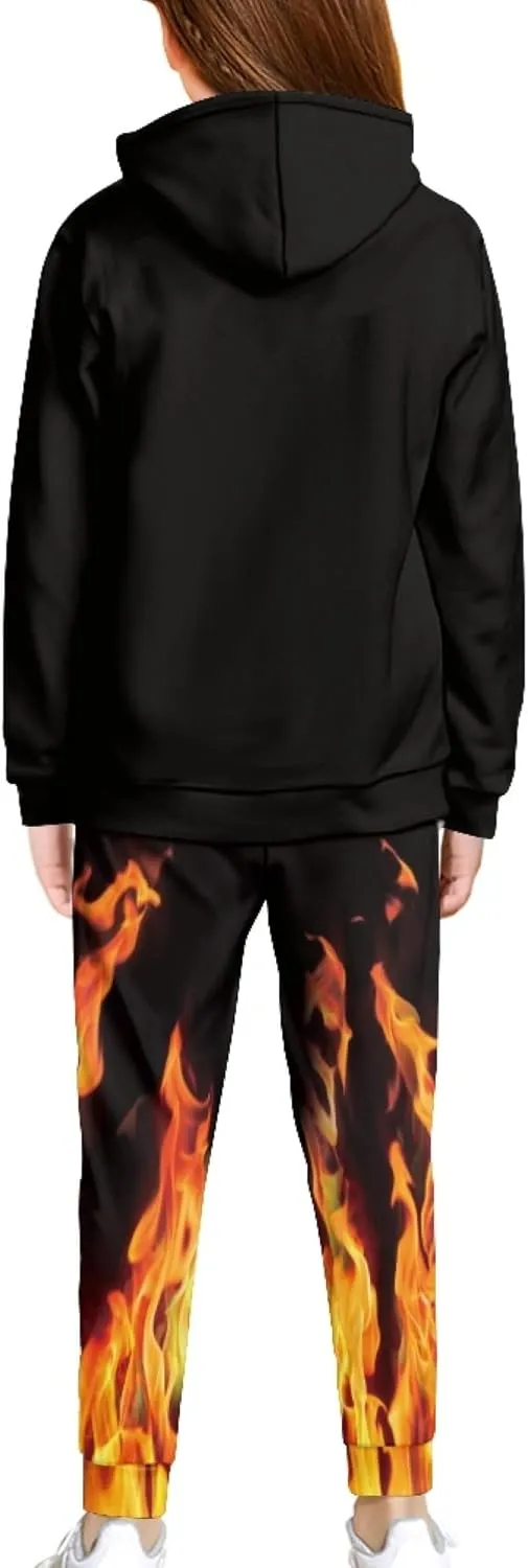 Girls' Active Sweatsuit - 2 Piece Casual Hoodie Sweatshirt and Jogger Sweatpants - Activewear Tracksuit for Girls
