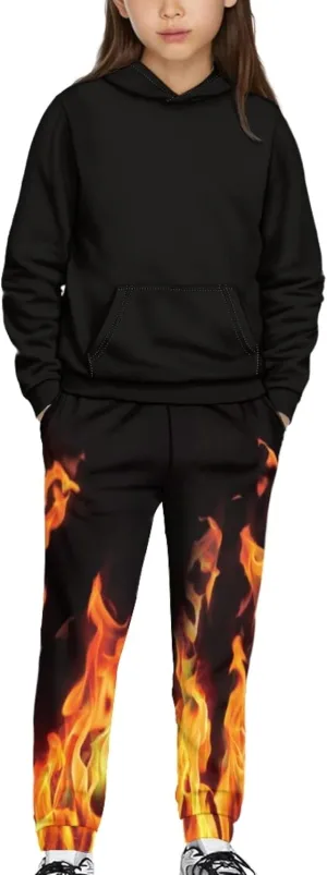 Girls' Active Sweatsuit - 2 Piece Casual Hoodie Sweatshirt and Jogger Sweatpants - Activewear Tracksuit for Girls