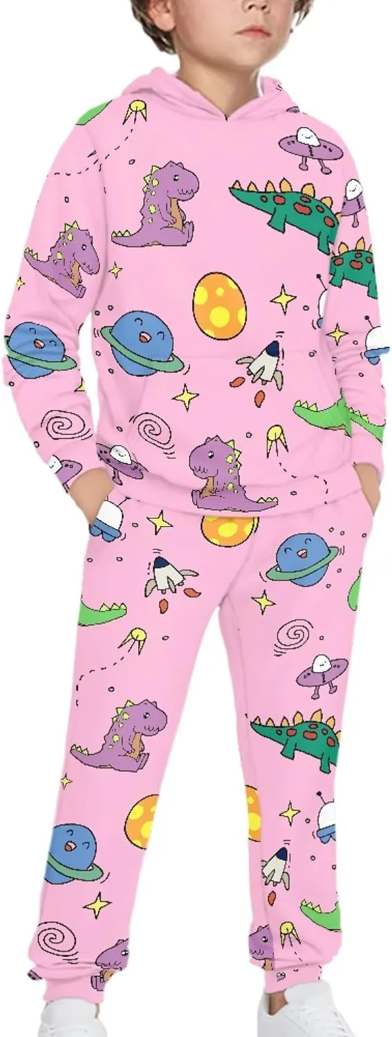 Girls' Active Sweatsuit - 2 Piece Casual Hoodie Sweatshirt and Jogger Sweatpants - Activewear Tracksuit for Girls
