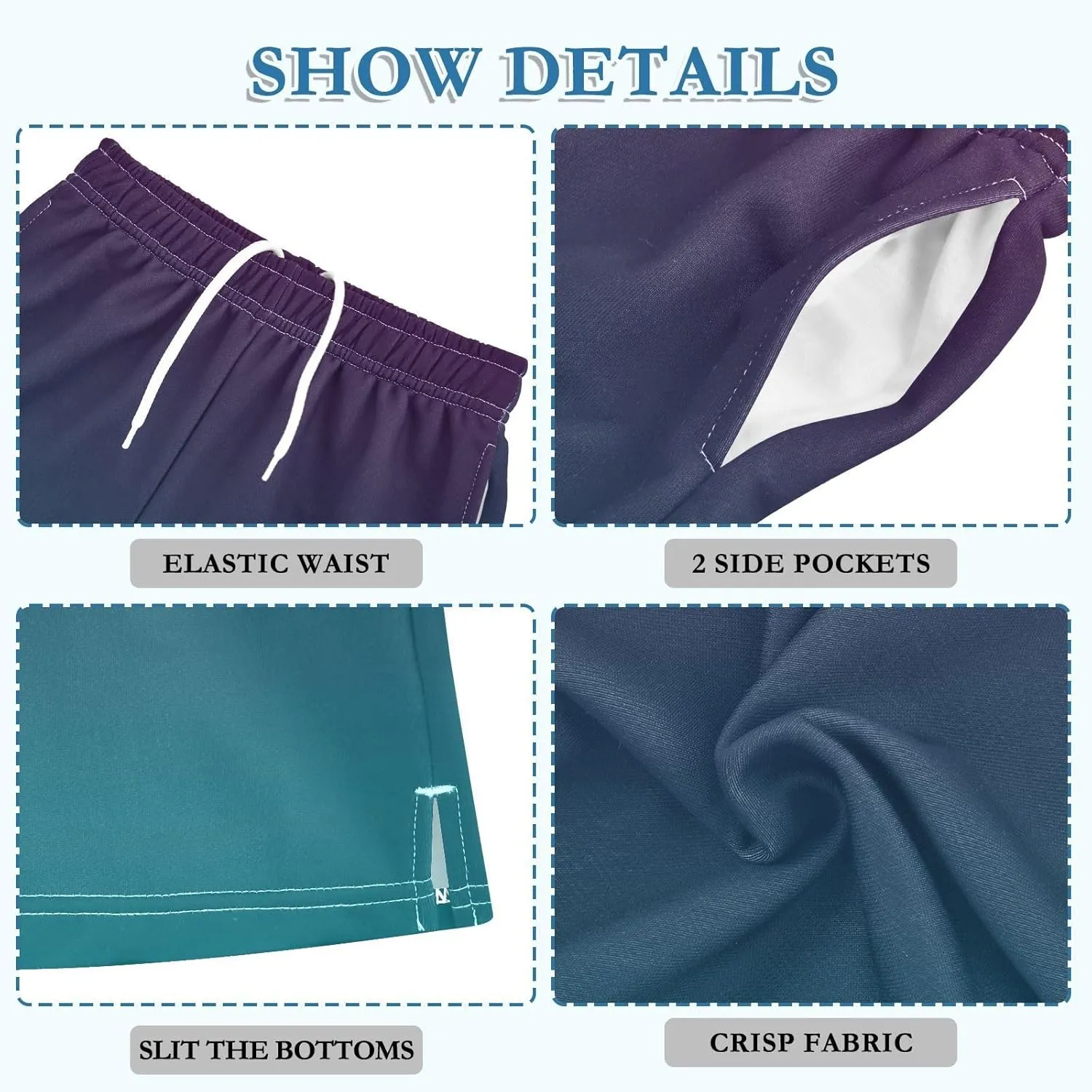 Gradient Boys Athletic Shorts Lightweight Kids Active Youth Shorts with Pockets