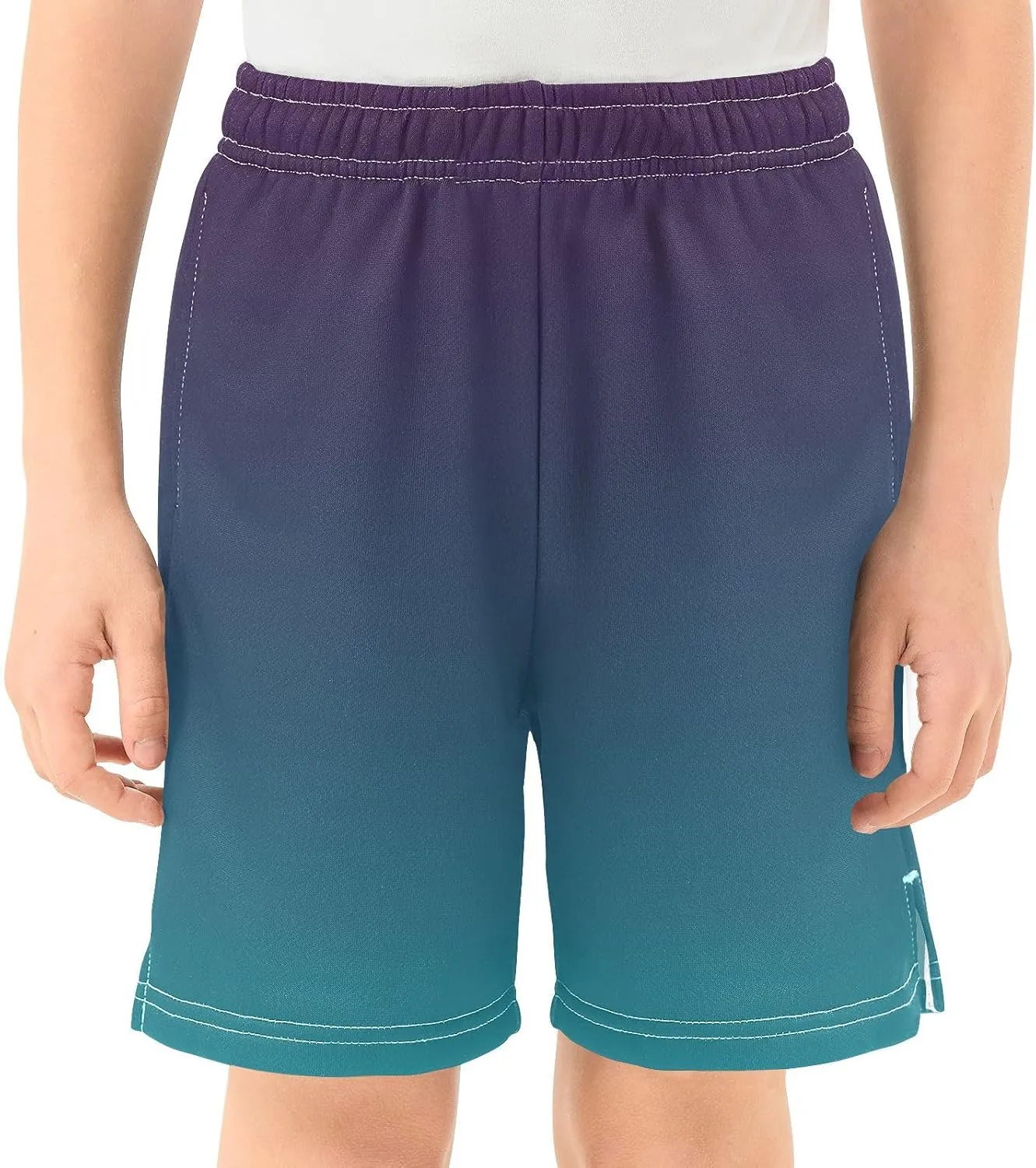 Gradient Boys Athletic Shorts Lightweight Kids Active Youth Shorts with Pockets