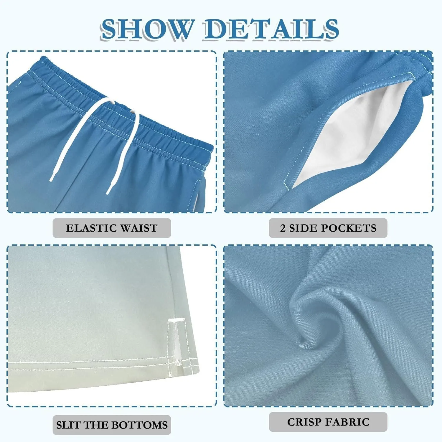Gradient Boys Athletic Shorts Quick Dry Kids Active Hiking Shorts with Pockets