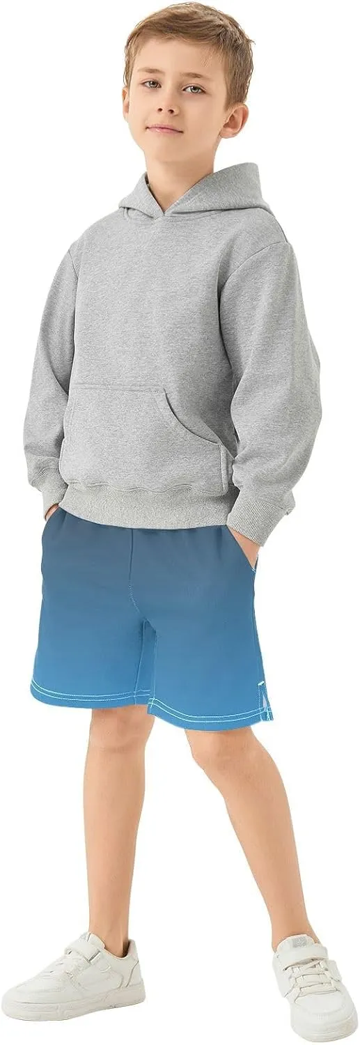 Gradient Boys Athletic Shorts Quick Dry Kids Active Soccer Shorts with Pockets