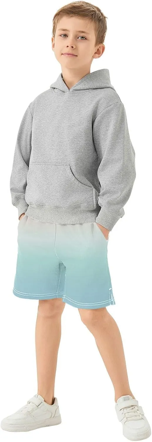 Gradient Boys Athletic Shorts Quick Dry Kids Active Soccer Shorts with Pockets