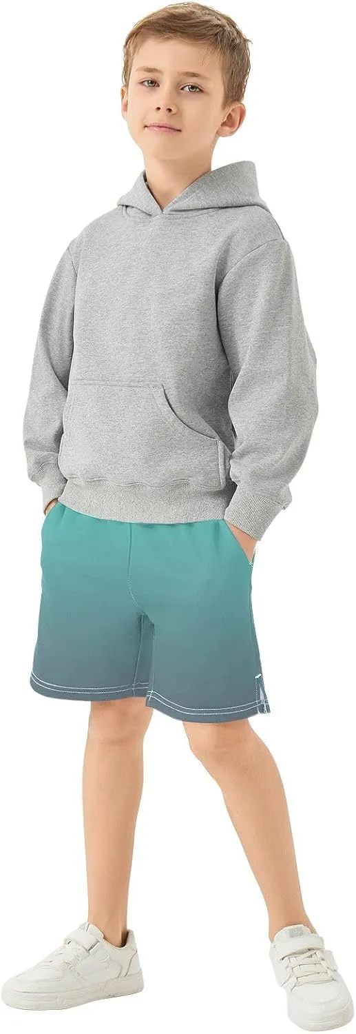 Gradient Boys Athletic Shorts Quick Dry Kids Active Soccer Shorts with Pockets