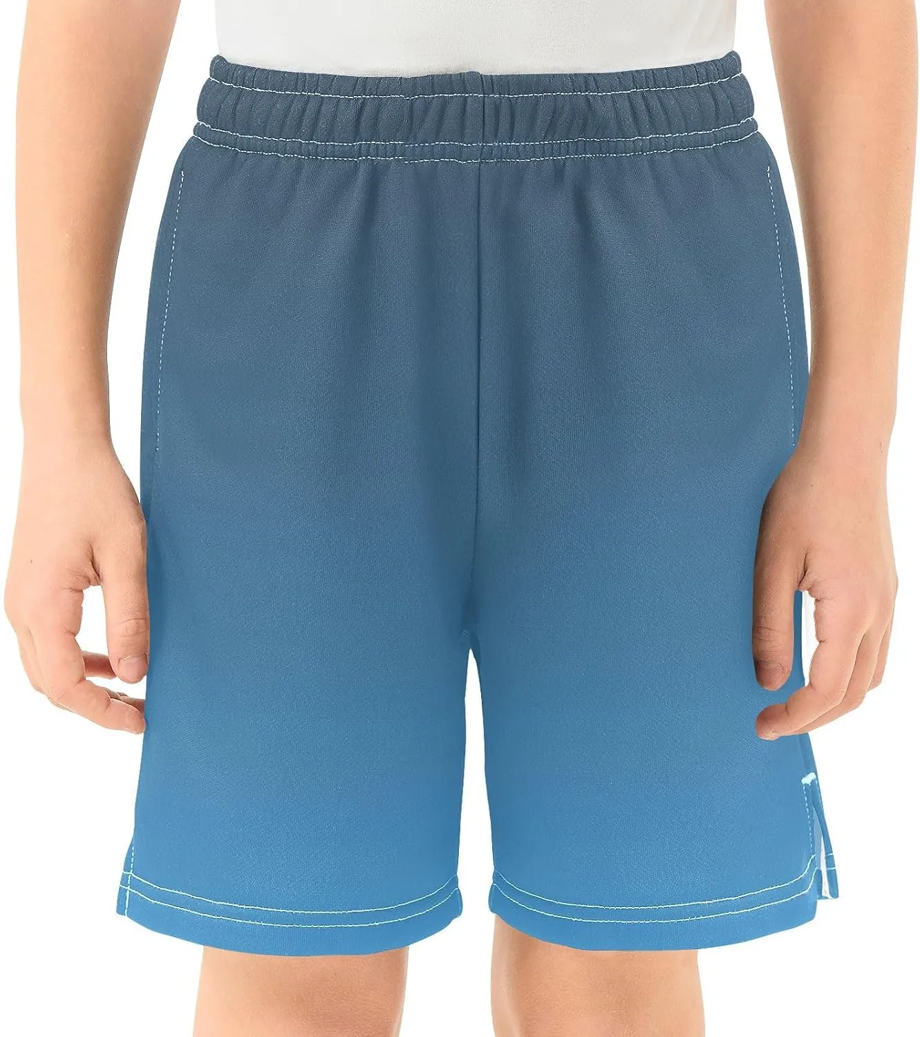 Gradient Boys Athletic Shorts Quick Dry Kids Active Soccer Shorts with Pockets