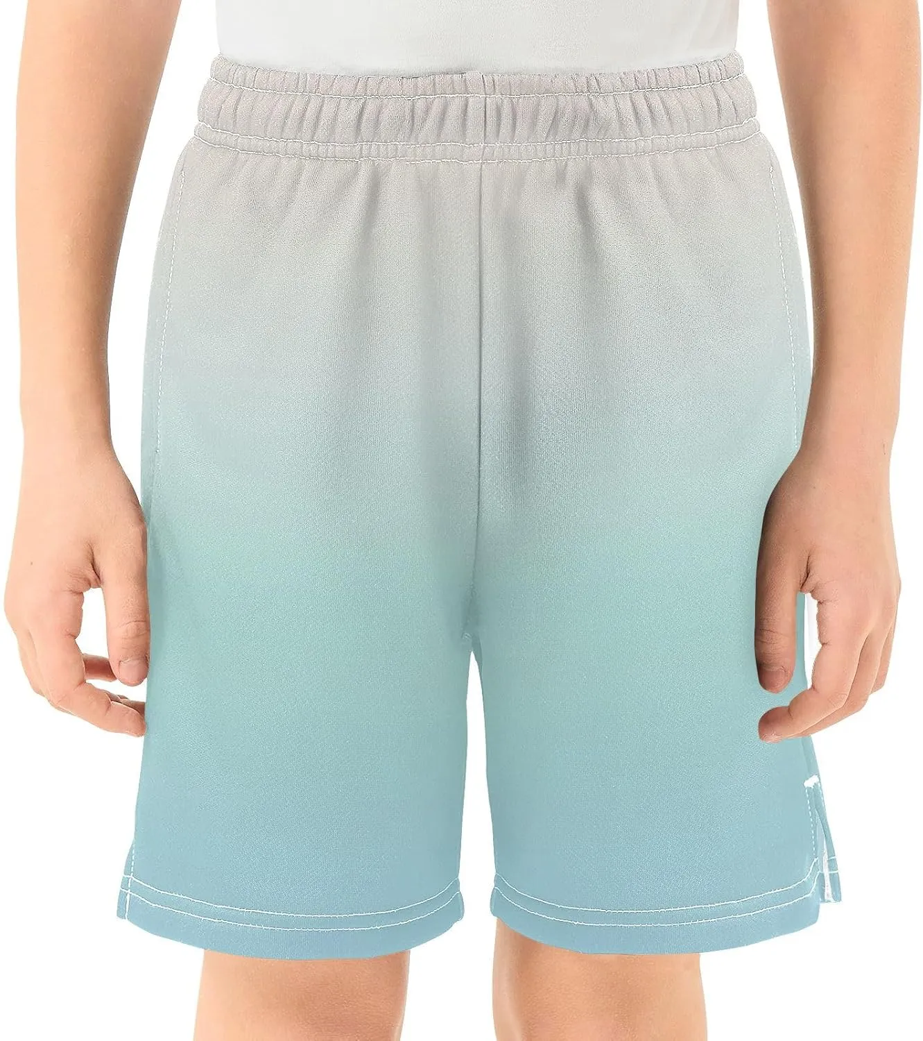 Gradient Boys Athletic Shorts Quick Dry Kids Active Soccer Shorts with Pockets