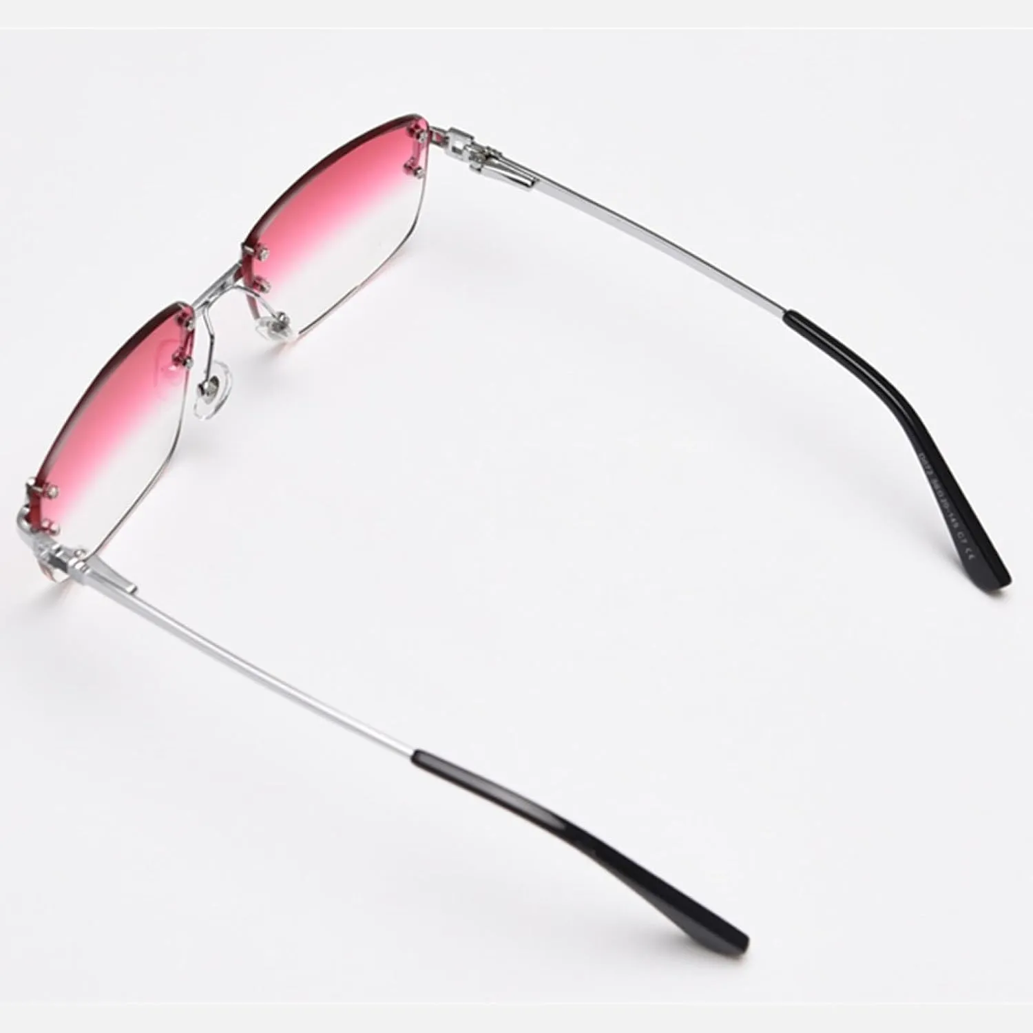 Gradient Lens Metal Sunglasses Rimless Blue Uv400 Brown Women Sun Glasses for Men