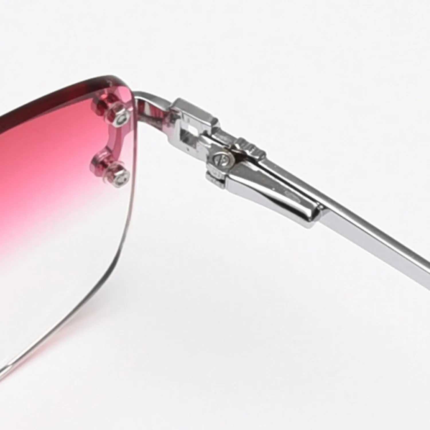 Gradient Lens Metal Sunglasses Rimless Blue Uv400 Brown Women Sun Glasses for Men