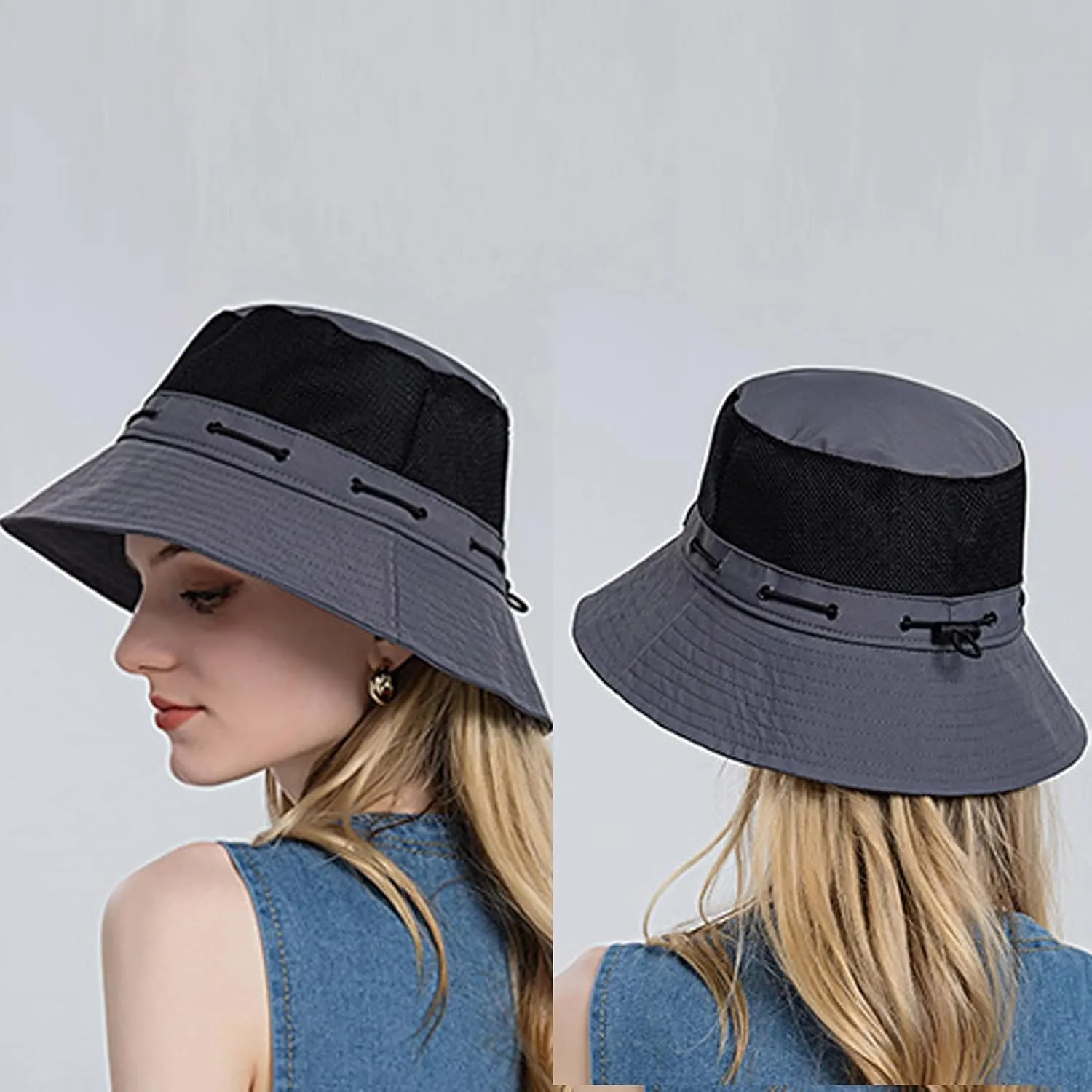 Head Wrap for Ladies Women Sun Hat Wide Brim Protection Beach Hat Adjustable Bucket Hat Summer Hats Quick Drying Hats