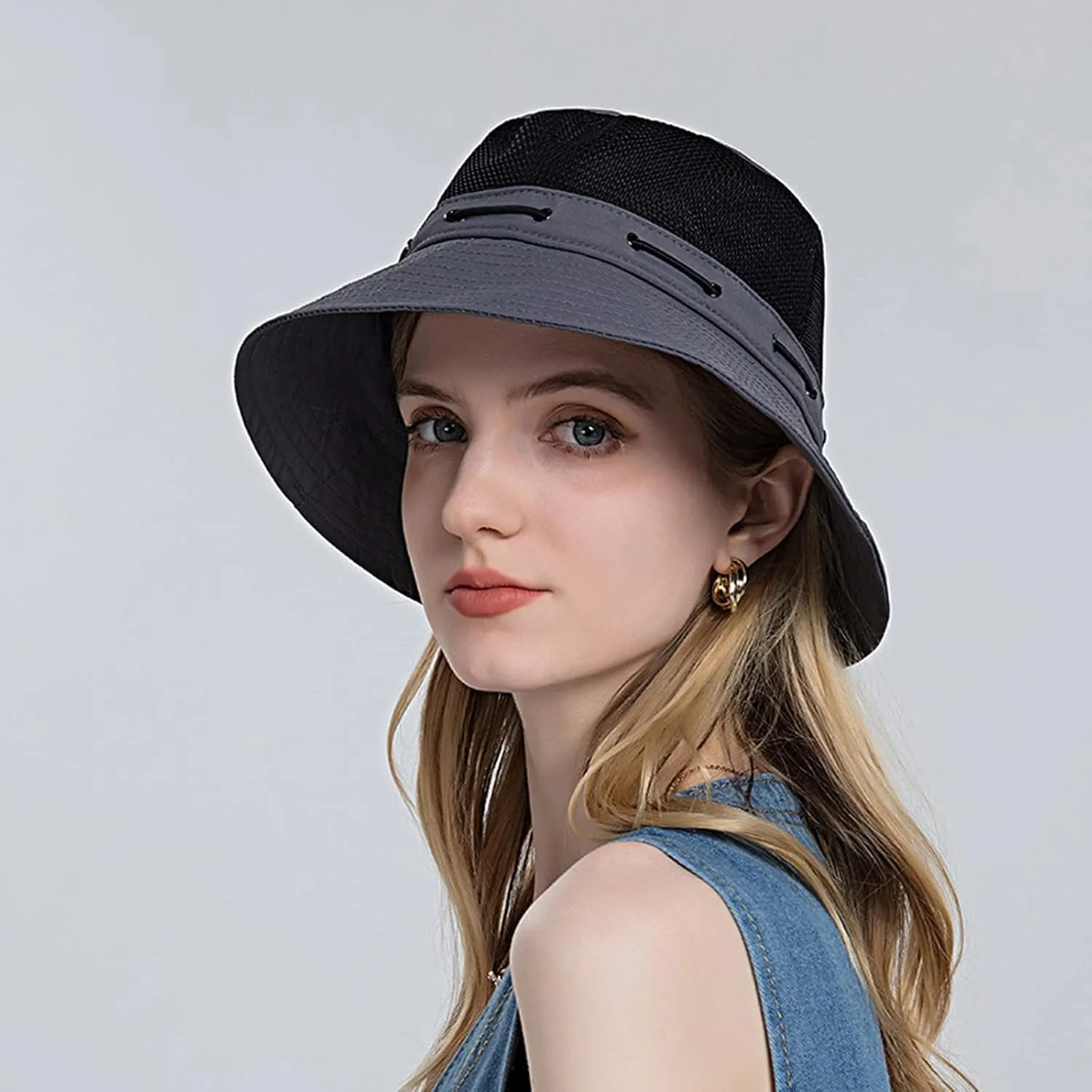 Head Wrap for Ladies Women Sun Hat Wide Brim Protection Beach Hat Adjustable Bucket Hat Summer Hats Quick Drying Hats