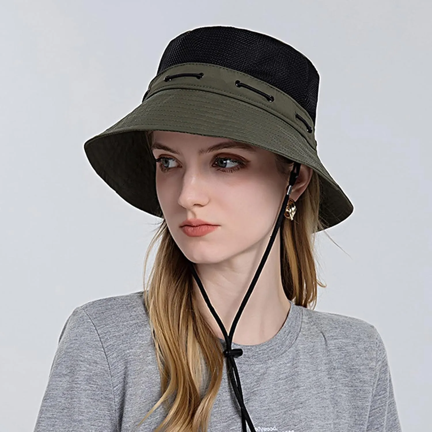 Head Wrap for Ladies Women Sun Hat Wide Brim Protection Beach Hat Adjustable Bucket Hat Summer Hats Quick Drying Hats