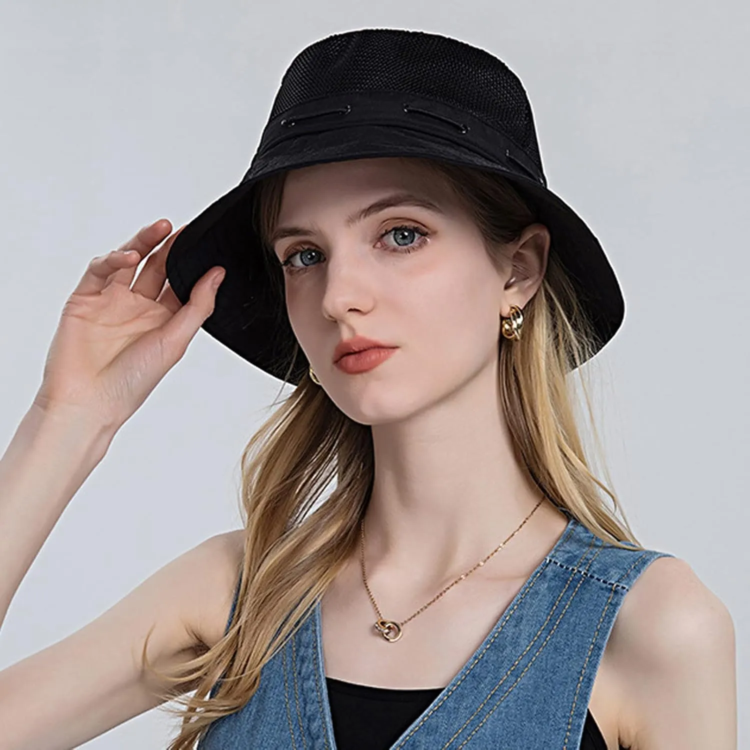 Head Wrap for Ladies Women Sun Hat Wide Brim Protection Beach Hat Adjustable Bucket Hat Summer Hats Quick Drying Hats
