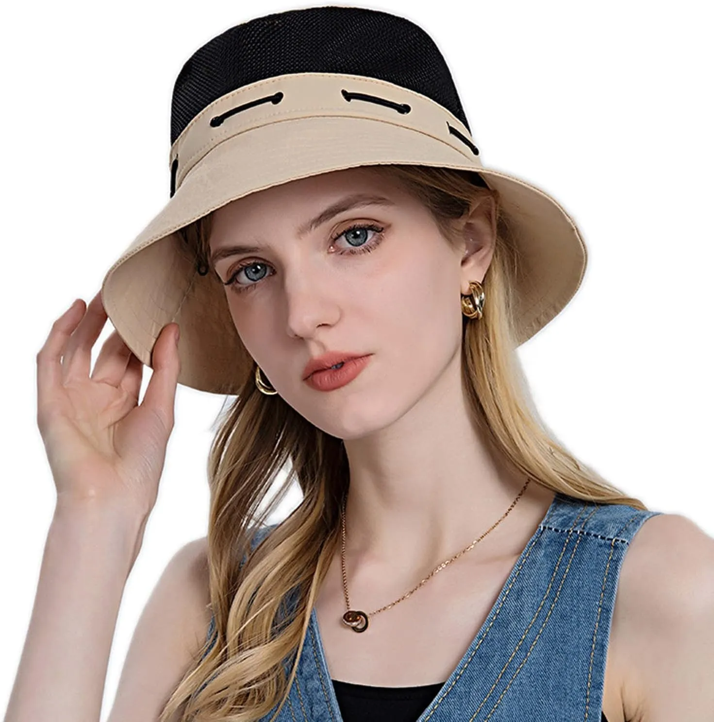 Head Wrap for Ladies Women Sun Hat Wide Brim Protection Beach Hat Adjustable Bucket Hat Summer Hats Quick Drying Hats