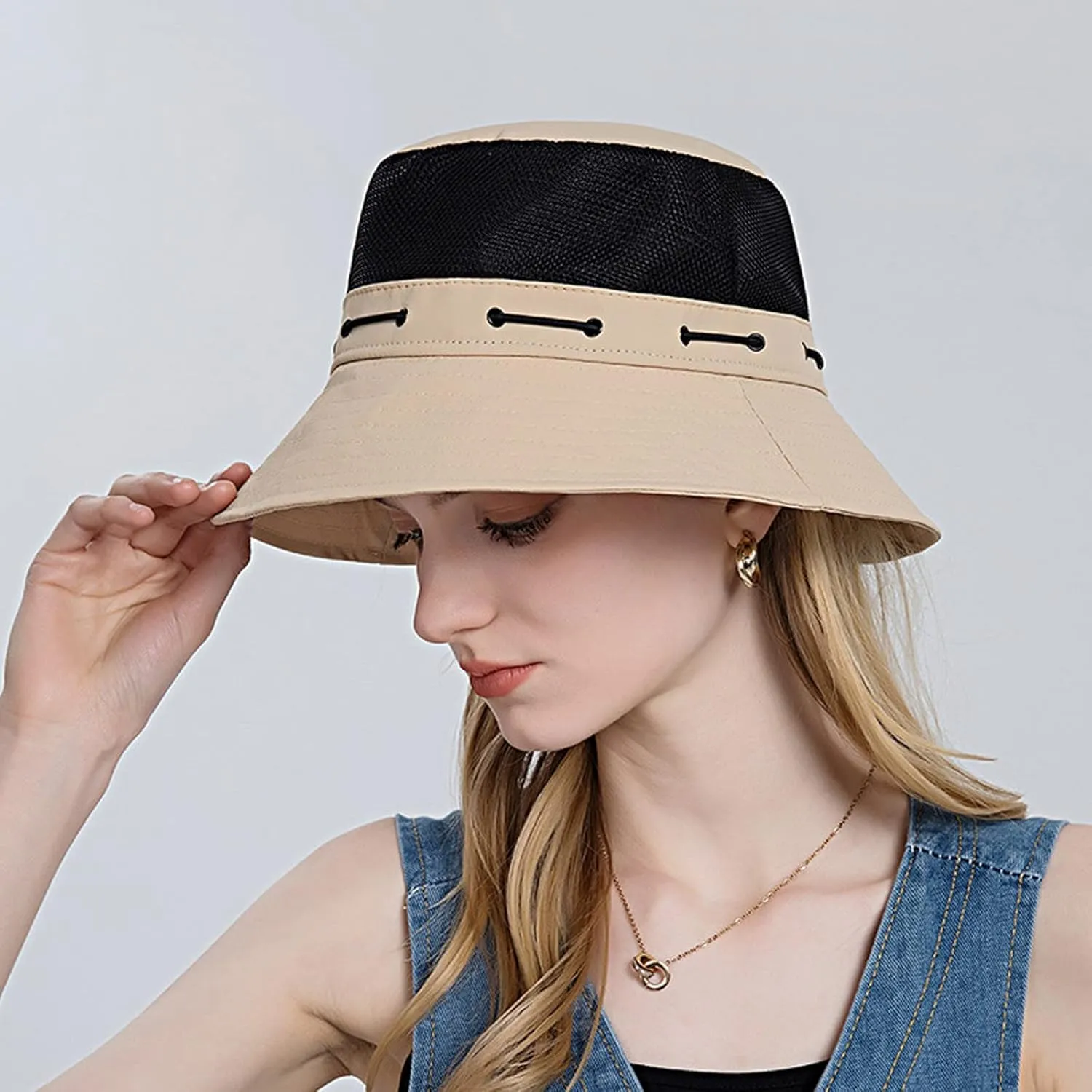 Head Wrap for Ladies Women Sun Hat Wide Brim Protection Beach Hat Adjustable Bucket Hat Summer Hats Quick Drying Hats