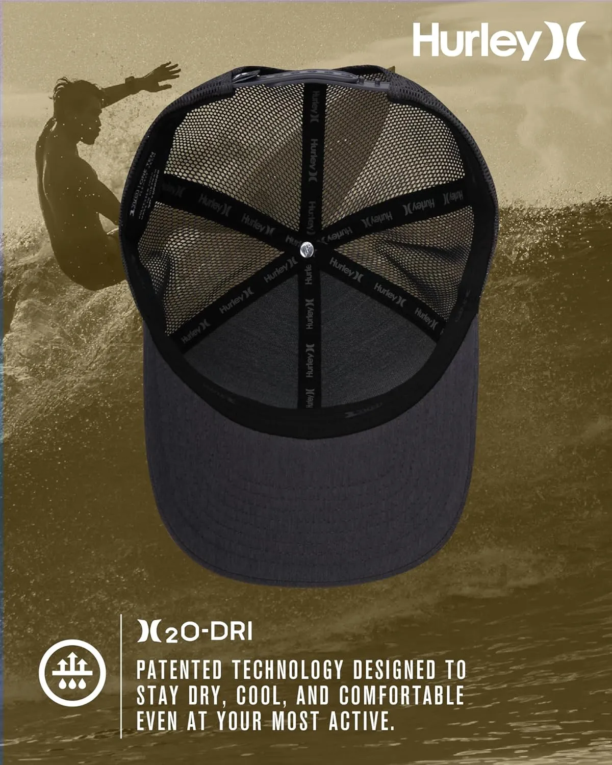 Hurley Men's Snap Back Hats - Fairway Trucker Mesh Baseball Cap Hats for Men