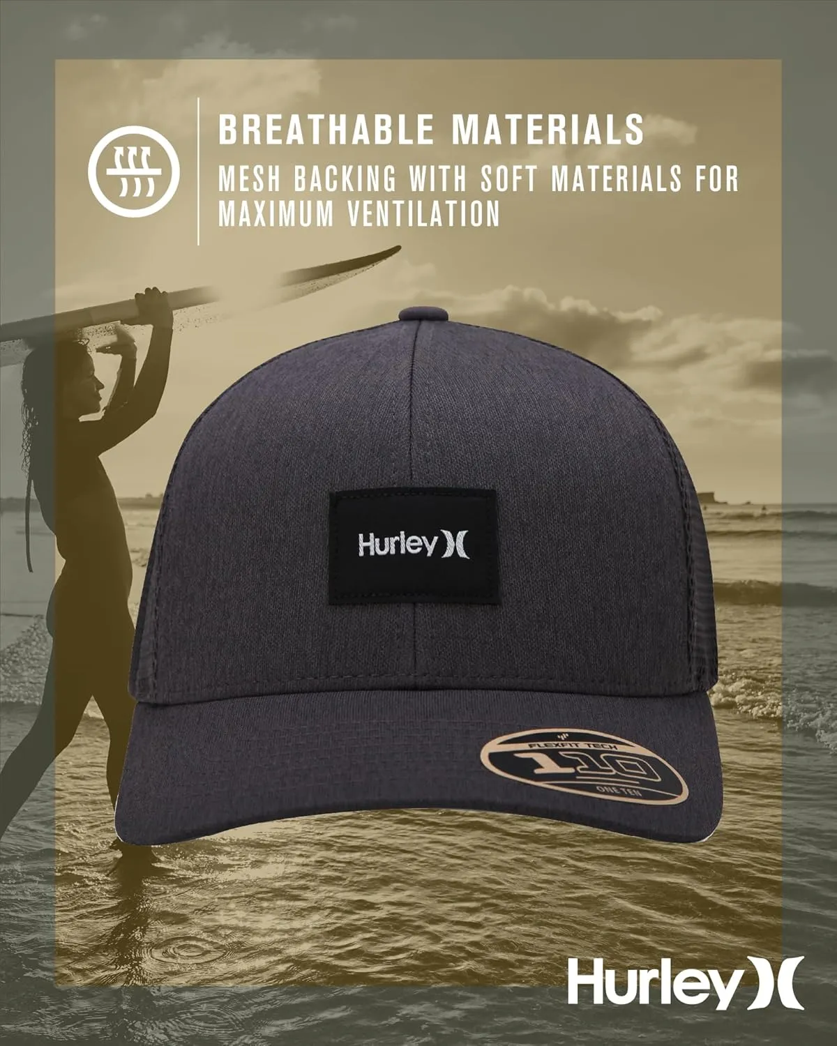 Hurley Men's Snap Back Hats - Fairway Trucker Mesh Baseball Cap Hats for Men