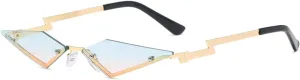 JOVAKIT Rimless Lozenge Sunglasses for Women Men Fashion Polygon Sun Glasses Metal Frame Rave Party Halloween Eyeglasses