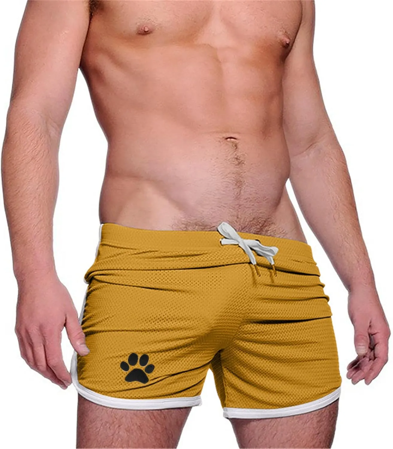 Lastesso Athletic Shorts for Men 5 Inch Inseam Lightweight Shorts Printing Drawstring Quick Dry Shorts Workout Running Jogger