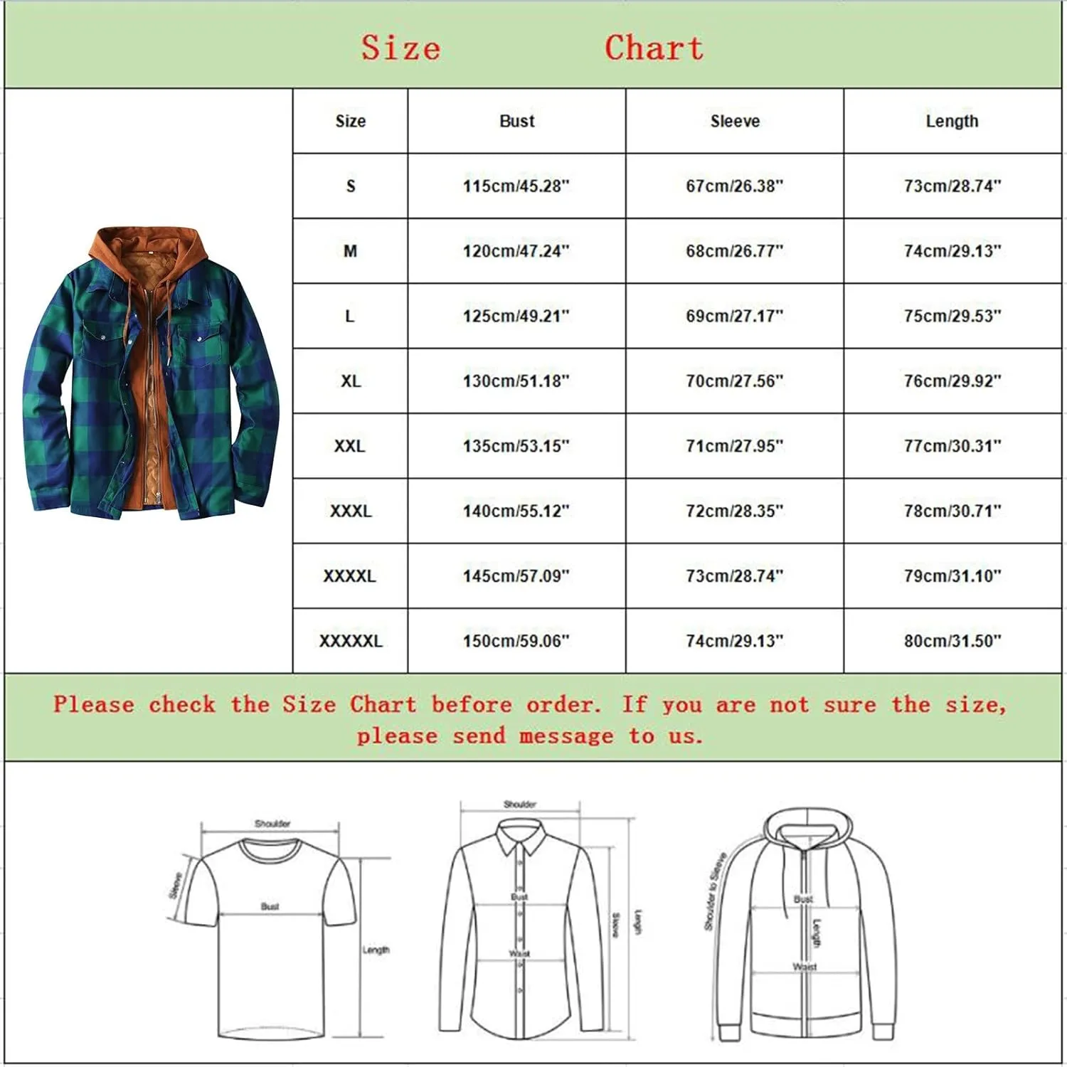 LCMTWX Men's Hooded Shirt Jacket Plaid Print Lapel Button Down Pocket Long Sleeve Shirt Patchwork Jacket Coat with Zipper