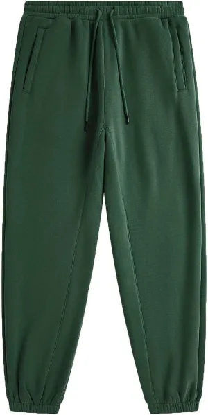 Lmdudan Cotton Fleece Lined Sweatpants for Men High Waisted Warm Casual Lounge Jogger Pants Tapered Trousers with Pockets