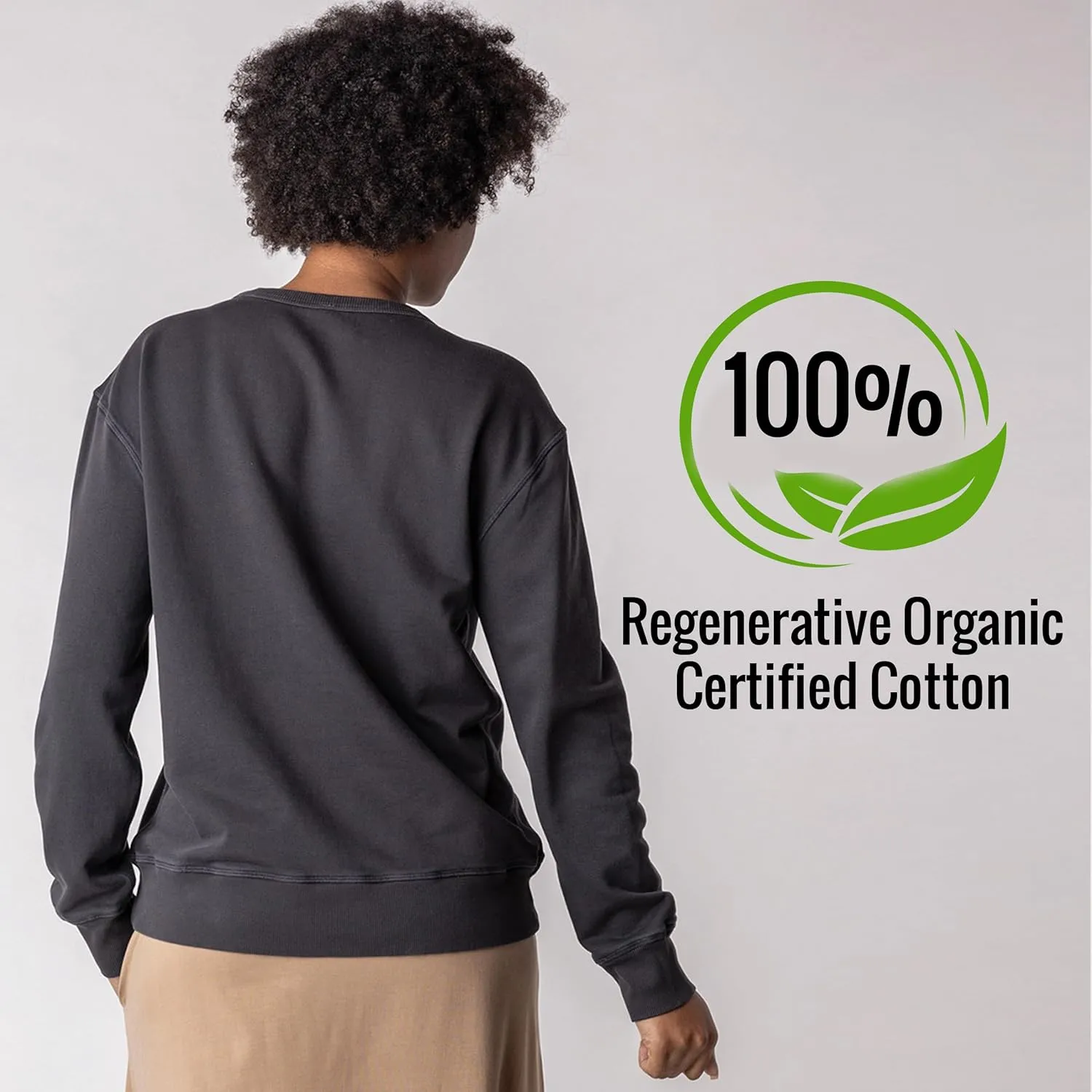Maggie's Organics 100% Regenerative Cotton Classic Crew Sweatshirt - Crewneck Sweatshirts for Women and Men