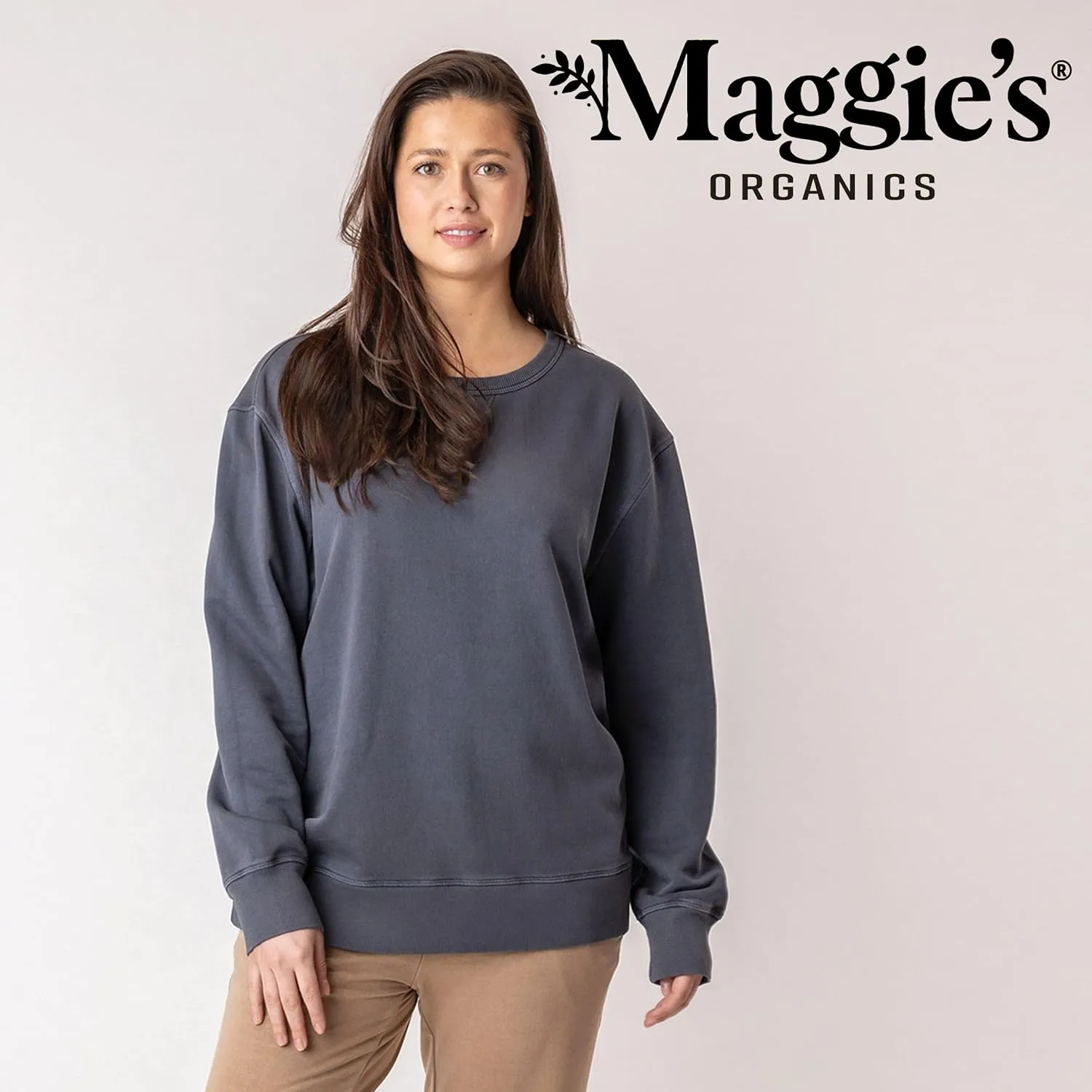 Maggie's Organics 100% Regenerative Cotton Classic Crew Sweatshirt - Crewneck Sweatshirts for Women and Men