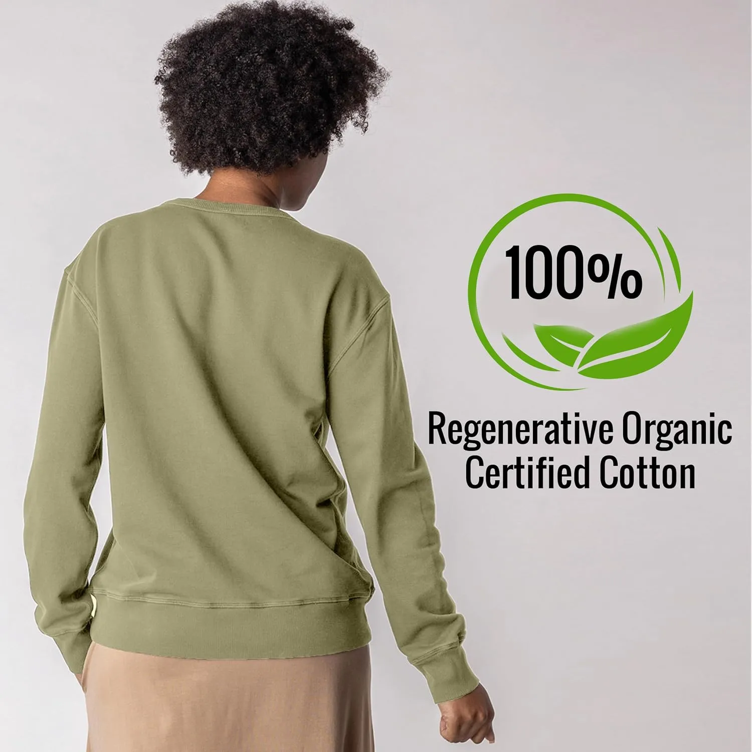 Maggie's Organics 100% Regenerative Cotton Classic Crew Sweatshirt - Crewneck Sweatshirts for Women and Men
