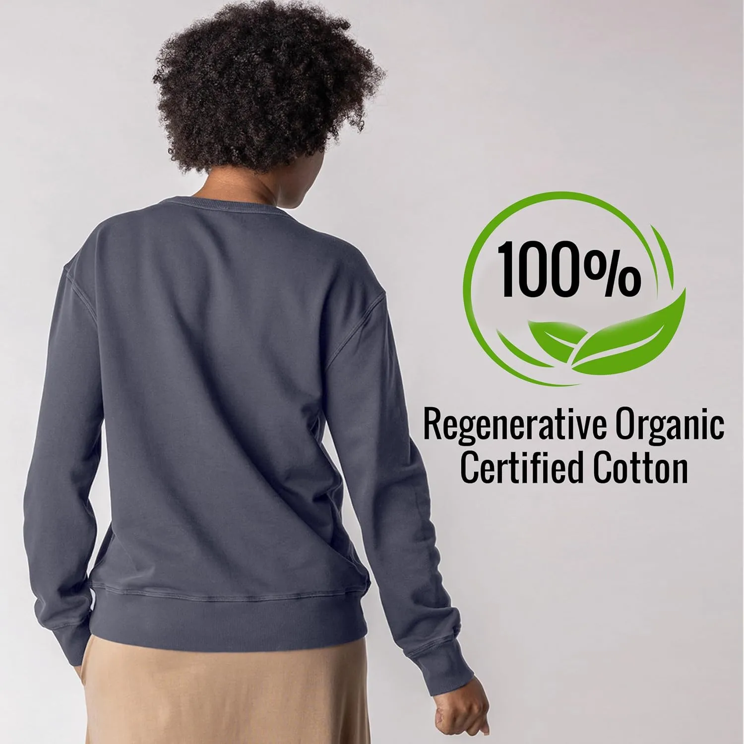 Maggie's Organics 100% Regenerative Cotton Classic Crew Sweatshirt - Crewneck Sweatshirts for Women and Men
