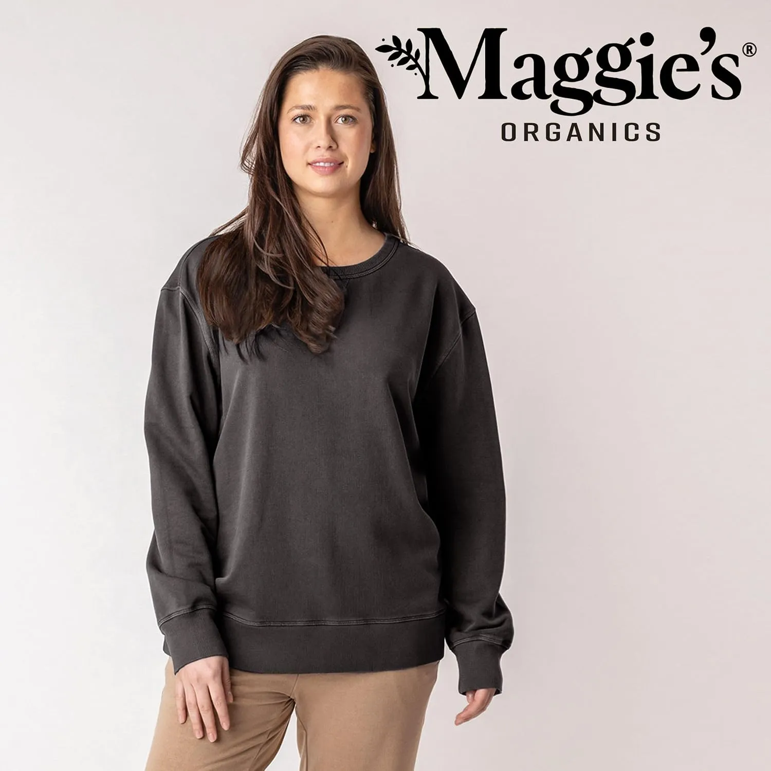 Maggie's Organics 100% Regenerative Cotton Classic Crew Sweatshirt - Crewneck Sweatshirts for Women and Men