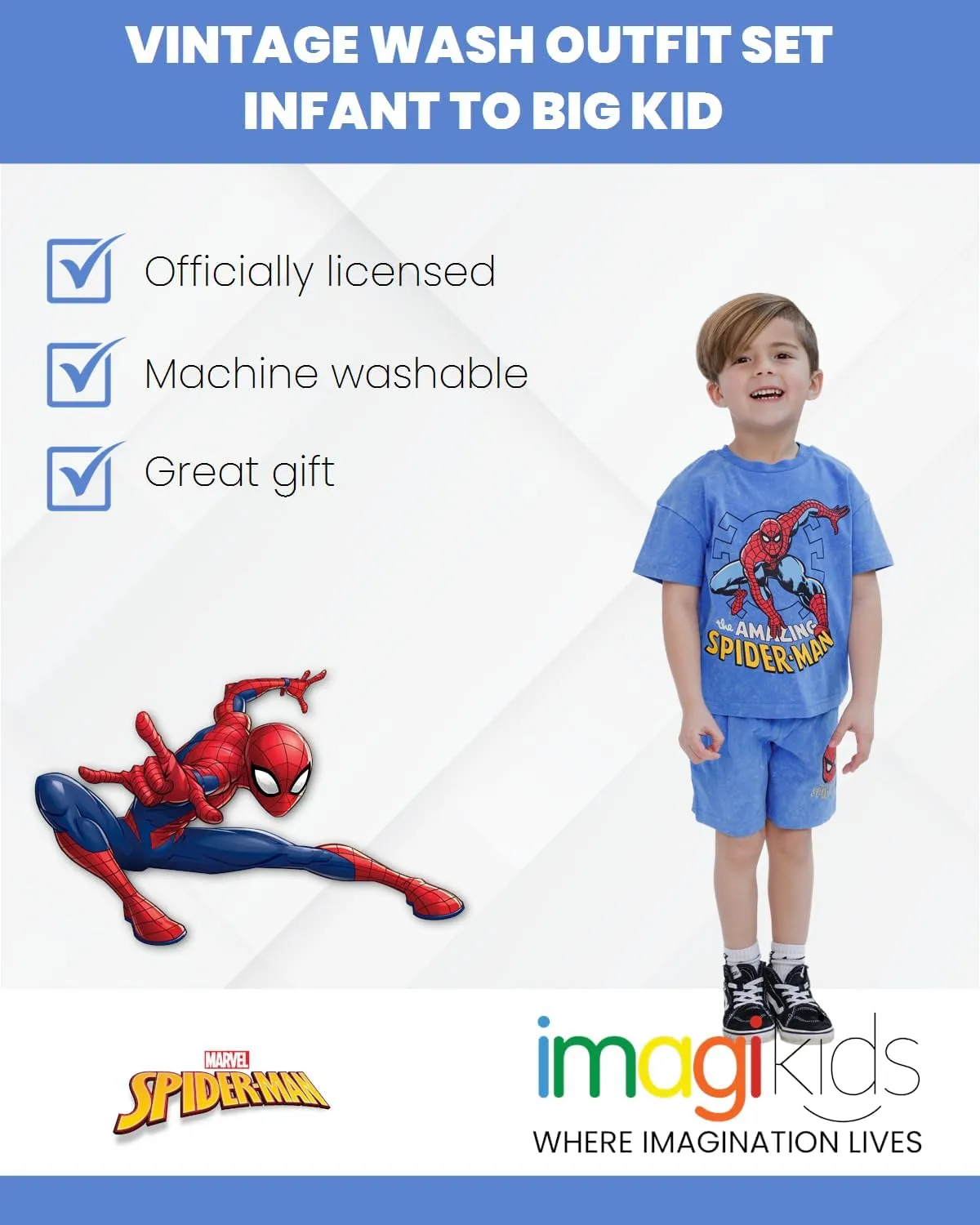 Marvel Avengers Spiderman T-Shirt and French Terry Shorts Set