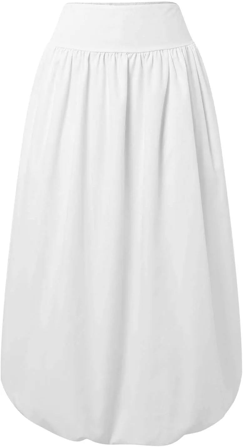Maxi Skirts for Women 2025 Summer Vacation Flowy Elastic High Waisted Swing A Line Long Skirt
