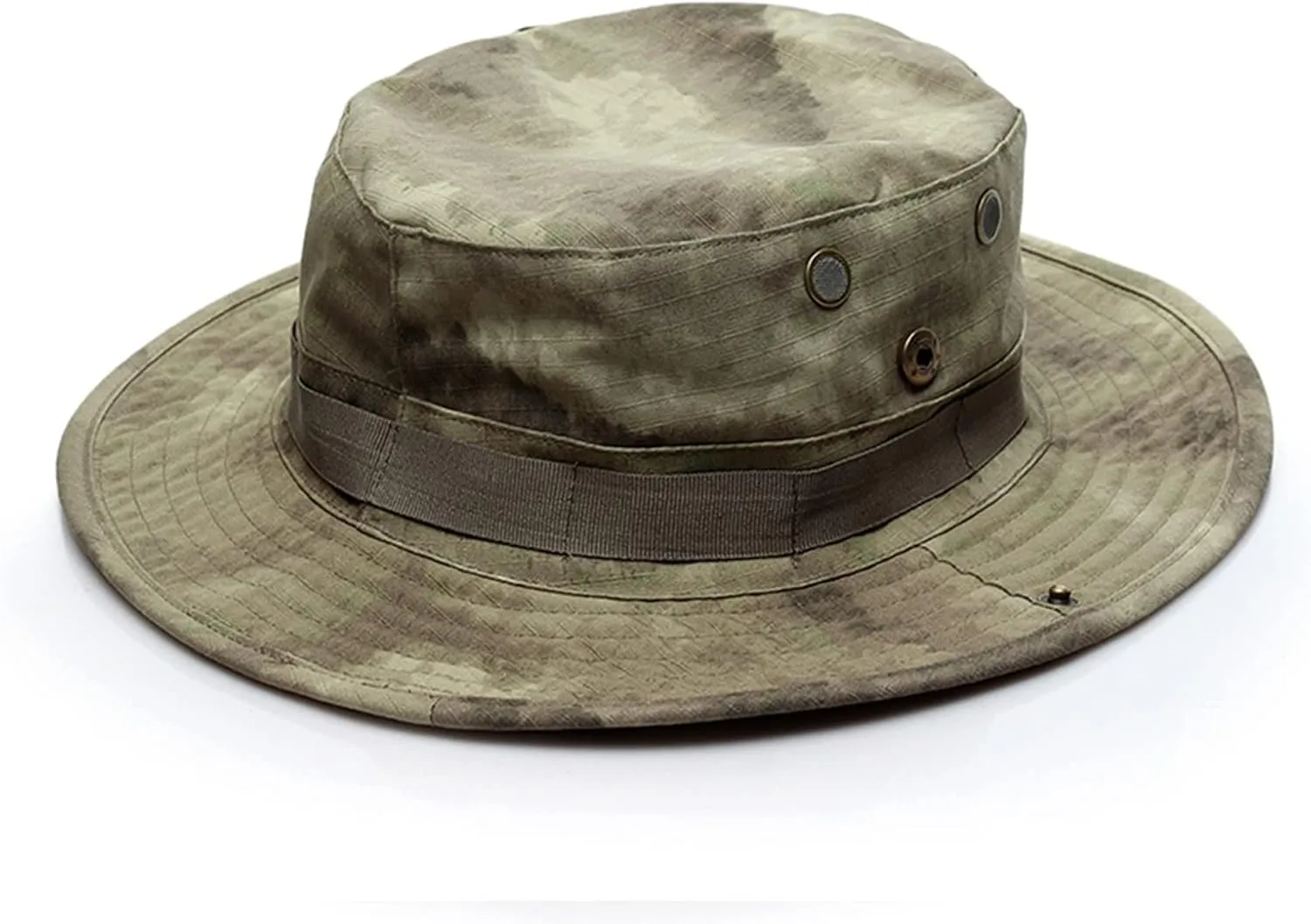 Men's and Women's Camouflage Bucket Hats Adjustable Rope Button Fisherman Cap Wide Brim Hiking Sun Hat