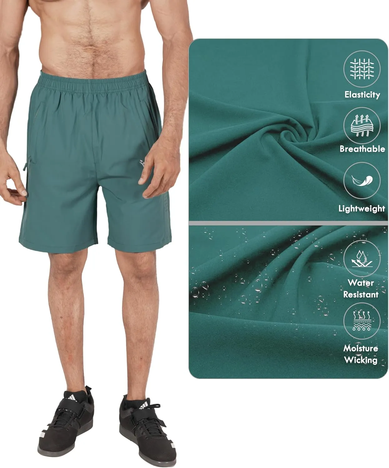 Men's Athletic Running Shorts Quick Dry Workout Shorts Lightweight Sports Gym Basketball Shorts Hiking