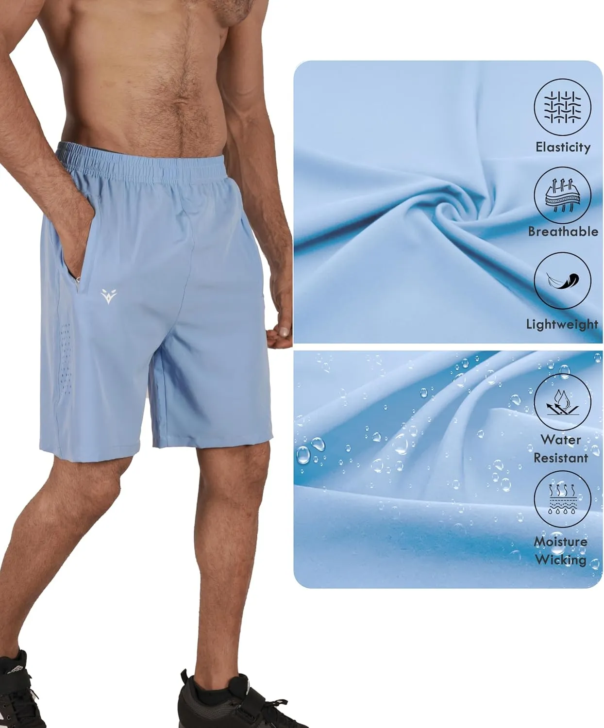 Men's Athletic Running Shorts Quick Dry Workout Shorts Lightweight Sports Gym Basketball Shorts Hiking