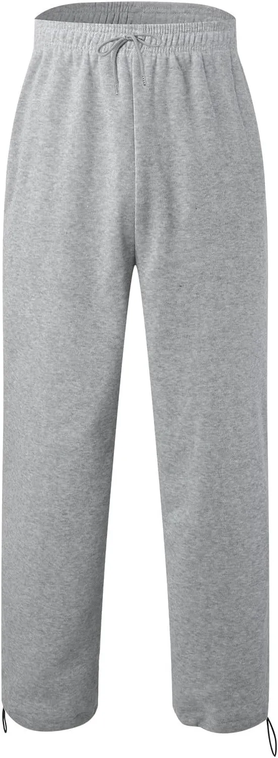 Men's Baggy Sweatpants Trendy Side Stripe Drawstring Athletic Pants Plus Size Wide Leg Lounge Long Pants with Pockets