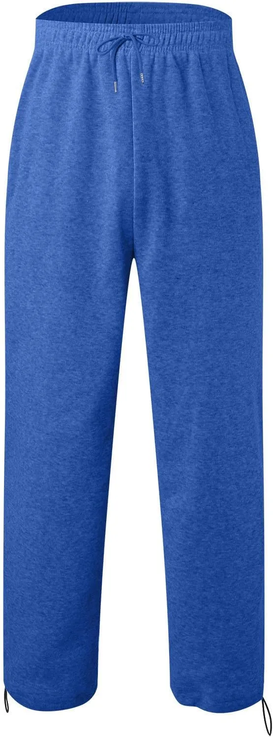 Men's Baggy Sweatpants Trendy Side Stripe Drawstring Athletic Pants Plus Size Wide Leg Lounge Long Pants with Pockets