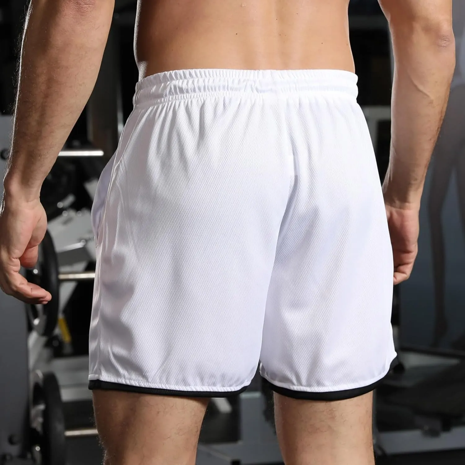 Men's Casual Sweat Athletic Shorts Quick-Dry Lightweight Outdoor Running Shorts Elastic Waist Gym Jogger Short