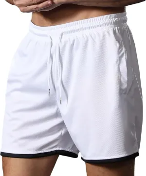 Men's Casual Sweat Athletic Shorts Quick-Dry Lightweight Outdoor Running Shorts Elastic Waist Gym Jogger Short