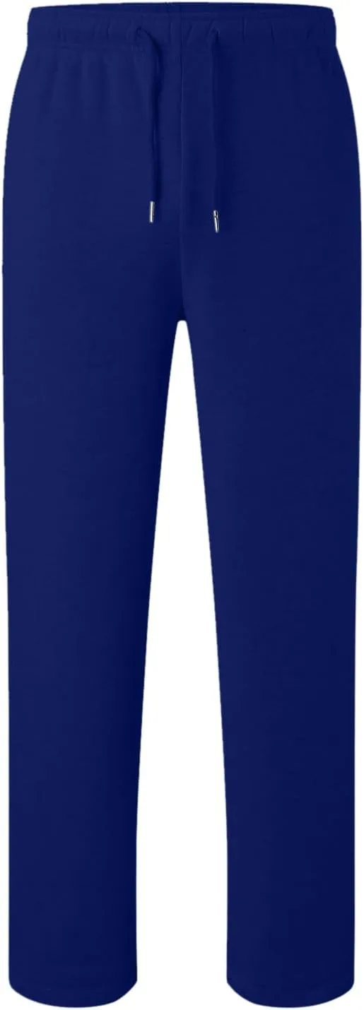 Mens Fleece Lined Sweatpants Baggy Joggers Pants Wide Leg Workout Pants Elastic Waist Cargo Sweatpants Casual Bottoms