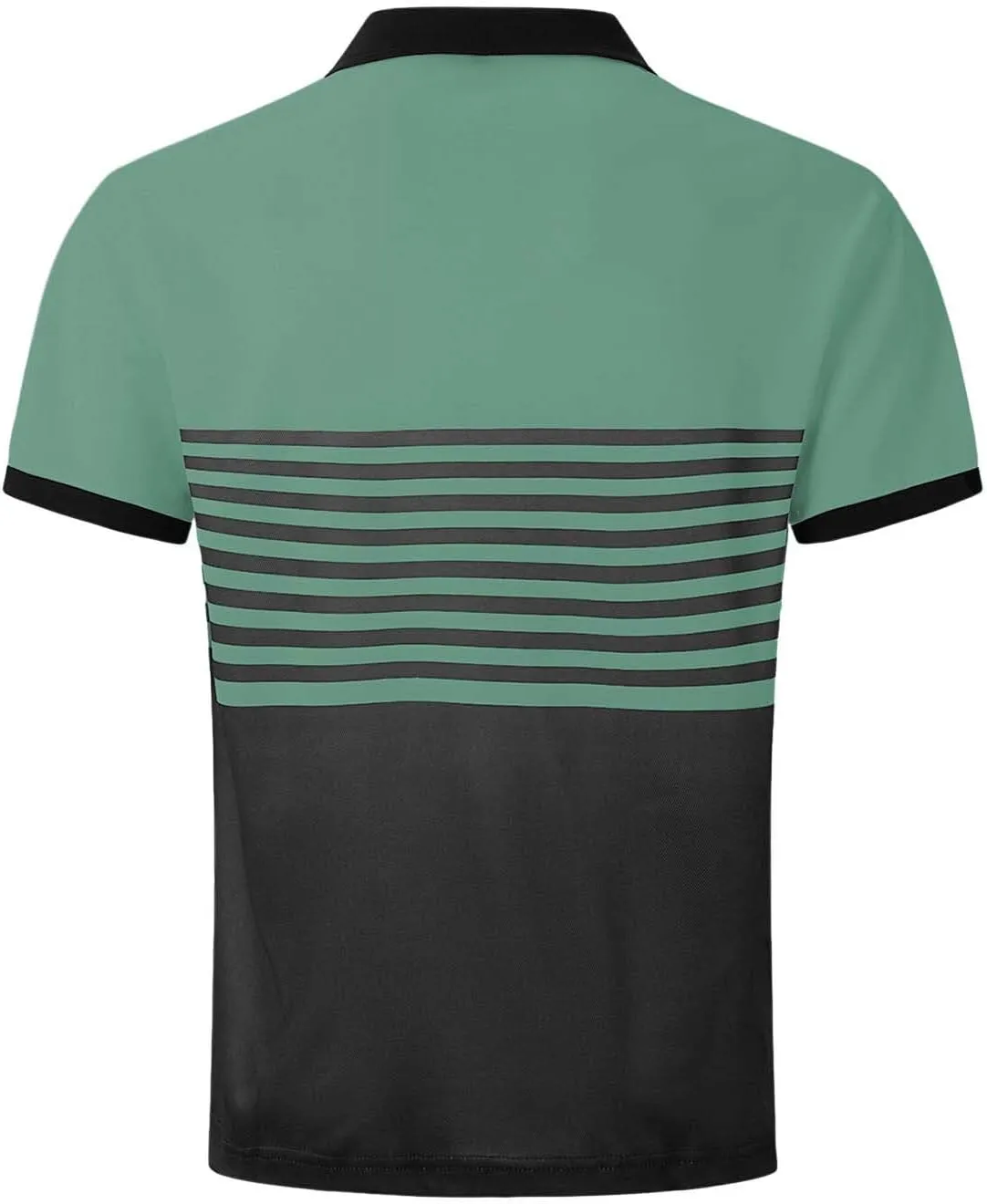 Men's Polos Athletic Fit Activewear Short Sleeve Casual Quarter-Zip Striped Color Block Outdoor Sport Golf Tennis T-Shirts