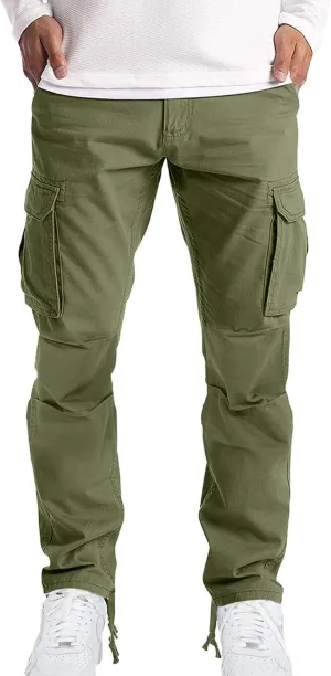 Men's Relaxed Fit Stretch Cargo Pant Casual Cargo Pants Workout Joggers Tactical Pants with Multi Pockets