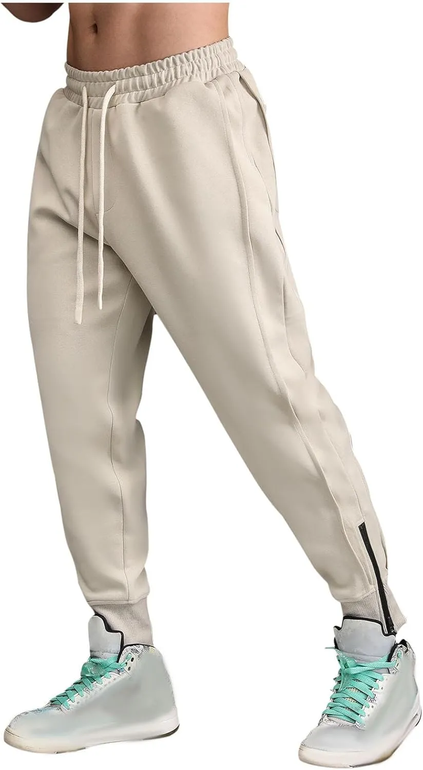 Mens Sweatpants Oversized Athletic Workout Lounge Pants Drawstring Elastic Waist Stretch Loose Joggers with Pockets