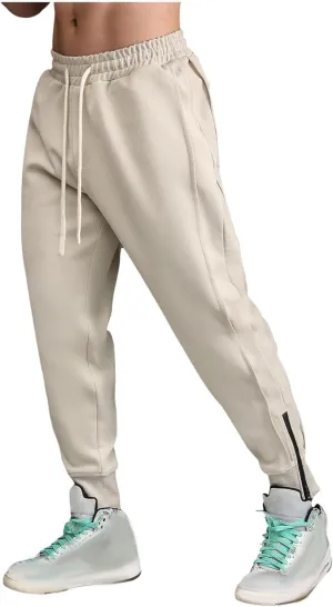 Mens Sweatpants Oversized Athletic Workout Lounge Pants Drawstring Elastic Waist Stretch Loose Joggers with Pockets
