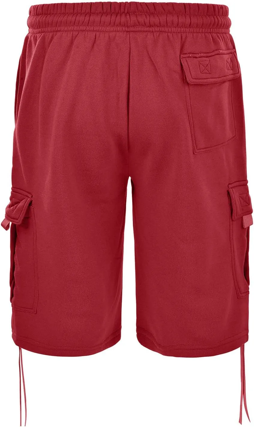 Mens Tactical Cargo Long Shorts 3/4 Casual Hiking Capri Pants Below Knee Length Multi Pocket Athletic Running Shorts