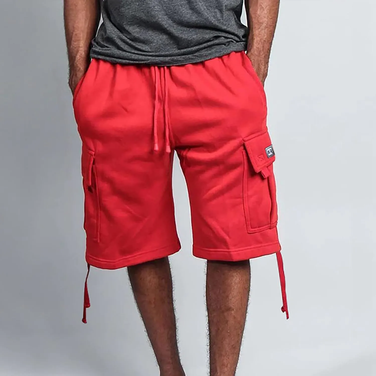 Mens Tactical Cargo Long Shorts 3/4 Casual Hiking Capri Pants Below Knee Length Multi Pocket Athletic Running Shorts