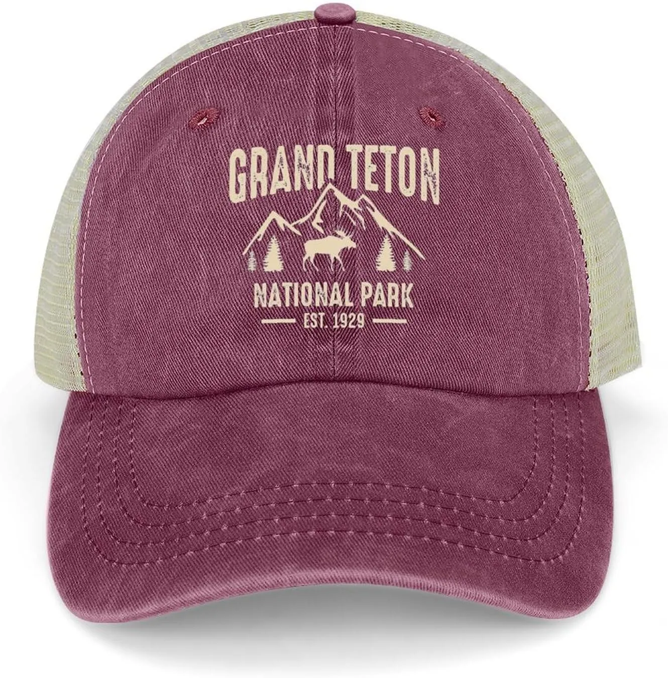 Mesh Hat Mesh Snapback Cap for Men Ball Cap Grand Teton National Park Cap