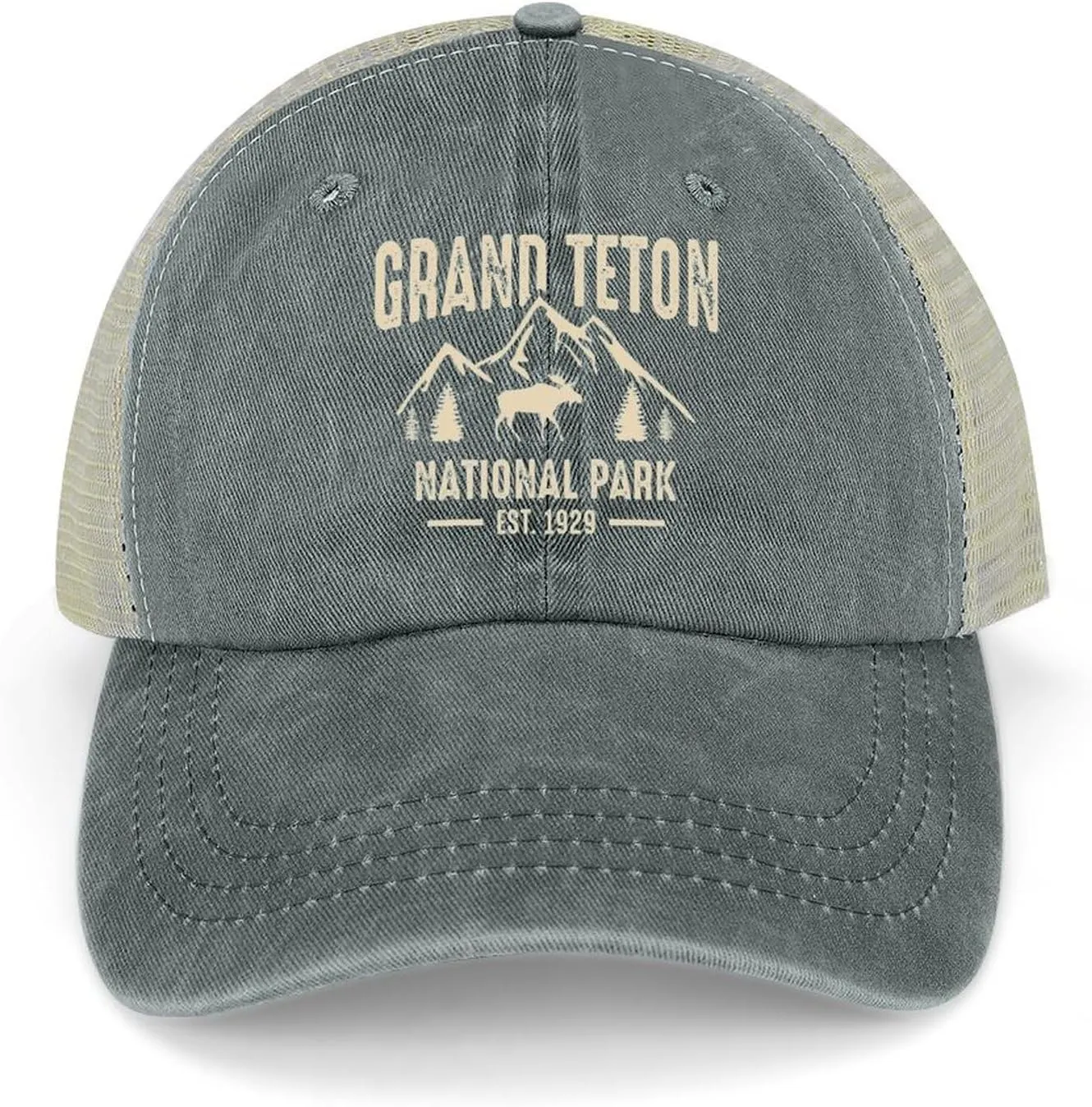 Mesh Hat Mesh Snapback Cap for Men Ball Cap Grand Teton National Park Cap