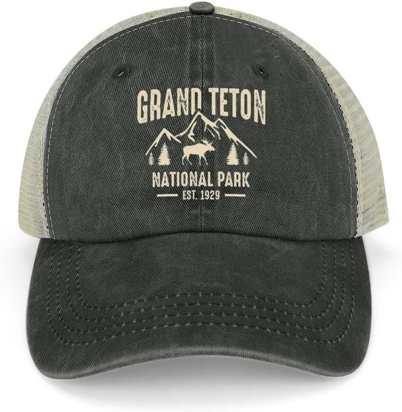 Mesh Hat Mesh Snapback Cap for Men Ball Cap Grand Teton National Park Cap